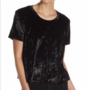 Short Sleeve Crushed Velvet Boxy Tee